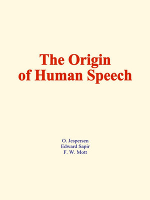 cover image of The origin of human speech